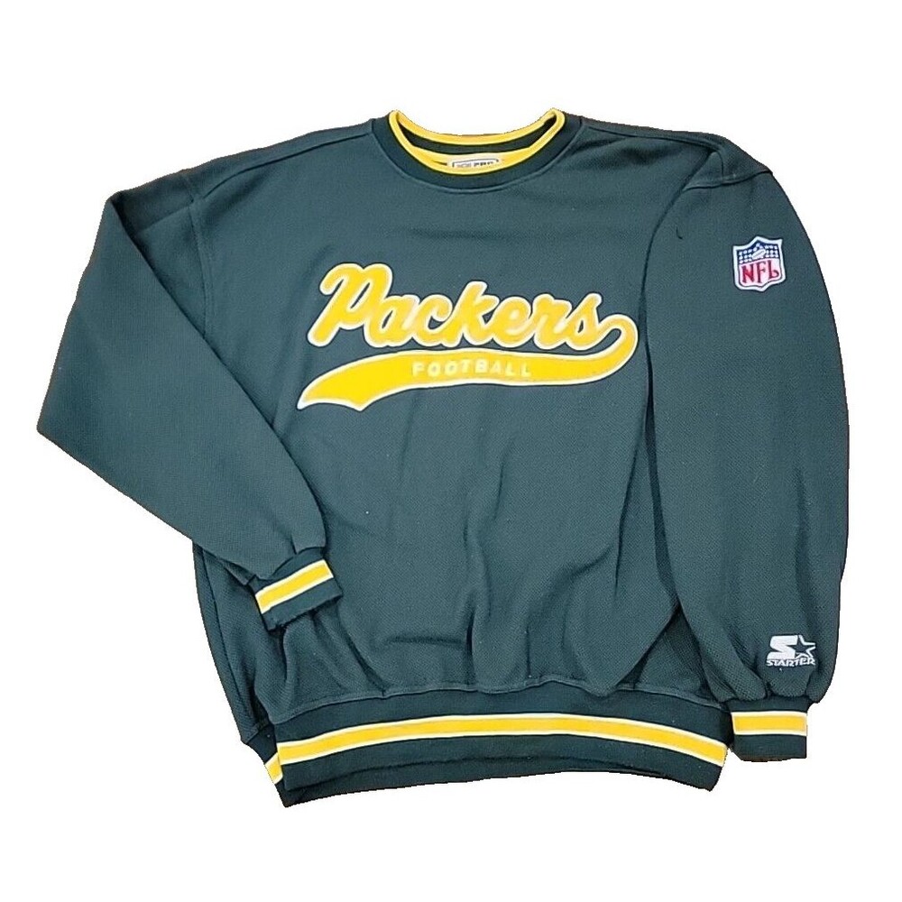 Vintage Starter Pro Line Green Bay Packers Script Tailsweep Knit Sweater XL